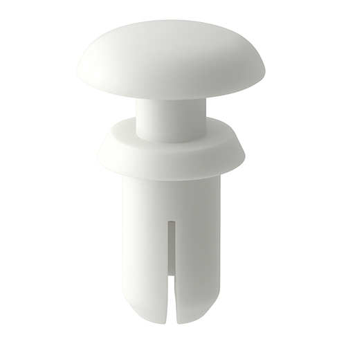 Plastic Snap Rivets .142 -.146 (D) Panel Hole, .146 -1.81 (T) Panel Thickness, White Nylon (1,000/Bag)