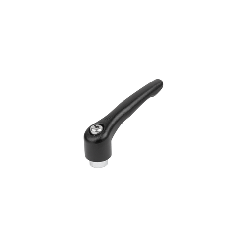 KIPP M5, Size 1, Adjustable Handle w/Internal Thread, Die-Cast Zinc, Blue Passivated Steel, Black Powder Coat Handle, (Qty. 1), K1659.105181