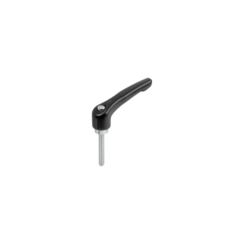 KIPP M3X20, Size 0, Adjustable Handle w/External Thread, Die-Cast Zinc, Blue Passivated Steel, Black Powder Coat Handle, (Qty. 1), K1659.0031X20