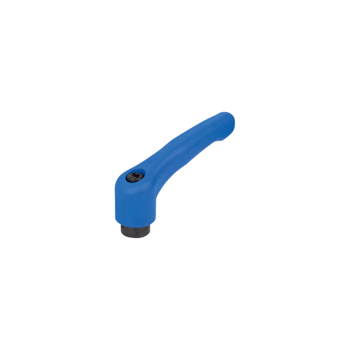 KIPP M8, Size 2, Adjustable Handle w/Internal Thread, Threaded Insert, Black Oxidized Steel, Blue Thermoplastic Handle, (Qty. 1), K1700.20887