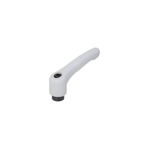 KIPP M6, Size 1, Adjustable Handle w/Internal Thread, Threaded Insert, Black Oxidized Steel, Light Gray Thermoplastic Handle, (Qty. 1), K1700.10688