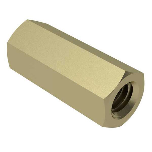 1/4" OD x 11/16" L x #8-32 Thread Brass Female/Female Hex Standoff, Plain (100/Pkg.)