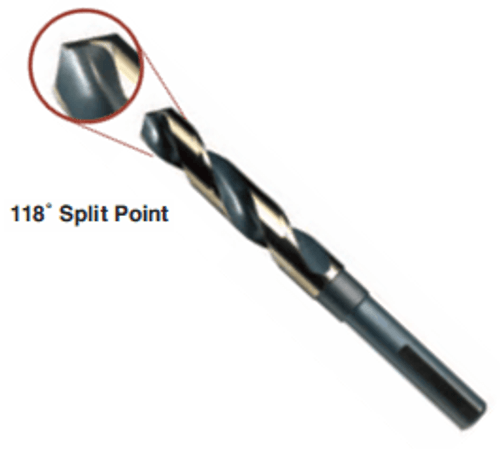 1-5/32" Type 130-AGX, Premium 1/2" Reduced Shank, Silver & Deming, 3-Flats on Shank,, 118 Degree Split Point Drill Bit, Norseman Drill #74341