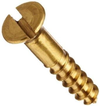 #12 x 1-3/4" Flat Slotted Brass Wood Screw (1200/Bulk Pkg.)