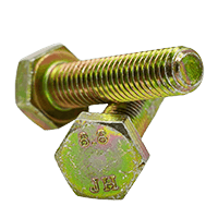 M10-1.50x20 mm Fully Threaded DIN 933 Hex Cap Screws 8.8 Yellow Zinc CR+6 (800/Bulk Pkg.)