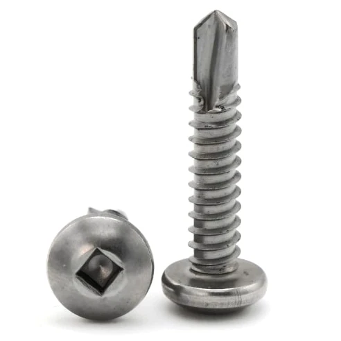 1/4"-14 x 1-1/4" (FT) Pan Head Square Drive, #3 Point BSD Self Drilling Screws Hardened Stainless Steel 410 (300/Pkg.)