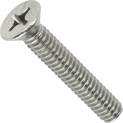 #10-32 x 9/16" (Fully Threaded) Phillips 100 Degree Flat Head Machine Screws, 18-8 Stainless Steel (3000/Bulk Pkg.)