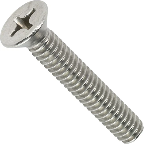 #4-40 x 1/2" (Fully Threaded) Phillips 100 Degree Flat Head Machine Screws, 18-8 Stainless Steel (1000/Pkg.)