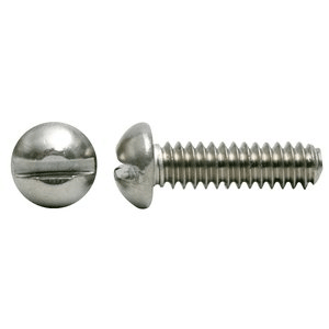 1/4"-20 x 5" Machine Screws, Round Slotted, 18-8 Stainless Steel (100/Pkg.)