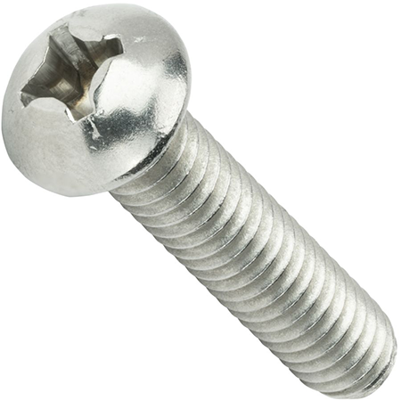 1/4"-20 x 1" Machine Screws, Round Phillips, 18-8 Stainless Steel (1200/Bulk Pkg.)