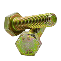 M5-0.80x40 mm Partially Threaded DIN 931 / ISO 4014 Hex Cap Screws 8.8 Yellow Zinc CR+6 (100/Pkg.)