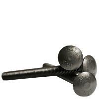 #10-24 x 2" Fully Threaded Carriage Bolts A307 Grade A Plain (100/Pkg.)