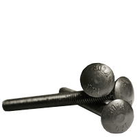 3/8"-16 x 7-1/2, 6" Thread Under-Sized Carriage Bolts A307 Grade A Plain (10/Pkg.)