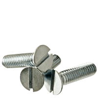 1/2"-13 x 3" (Fully Threaded) Flat Slotted Machine Screws Flat Head Slotted Zinc Cr+3 (10/Pkg.)