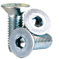 M6-1.00x30 mm Fully Threaded Flat Socket Caps Coarse Alloy Zinc-Bake Cr+3 (100/Pkg.)
