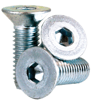 M8-1.25x16 mm Fully Threaded Flat Socket Caps Coarse Alloy Zinc-Bake Cr+3 (100/Pkg.)