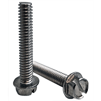 1/4"-20x3/4", Fully Threaded Machine Screws Indented Hex Washer Head Slotted Stainless Steel A2 (100/Pkg.)