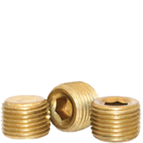 Image of 1/8"-27 Pipe Plugs Brass Dry-Seal 3/4" Taper  (USA) (5000/Bulk Pkg.)