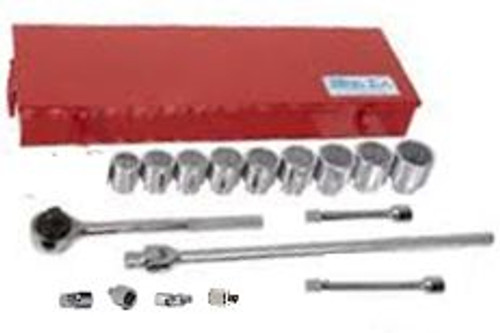 18 Piece Socket Set Kit In Metal Tool Box, Martin Sprocket #S18K