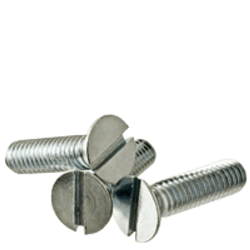 1/2"-13 x 1" (Fully Threaded) Flat Slotted Machine Screws Flat Head Slotted Zinc Cr+3 (50/Pkg.)