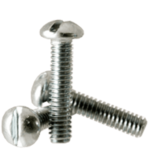 #8-32 x 1" (Fully Threaded) Machine Screws Round Head Slotted Zinc Cr+3 (100/Pkg.)