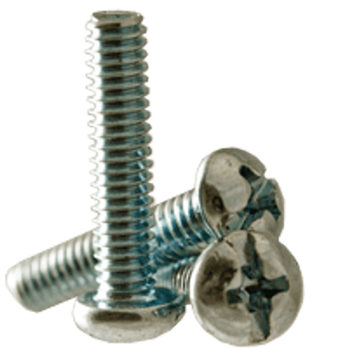 #6-32 x 1-1/2" (Fully Threaded) Machine Screws Round Head Phillips/Slotted Combo Zinc Cr+3 (100/Pkg.)