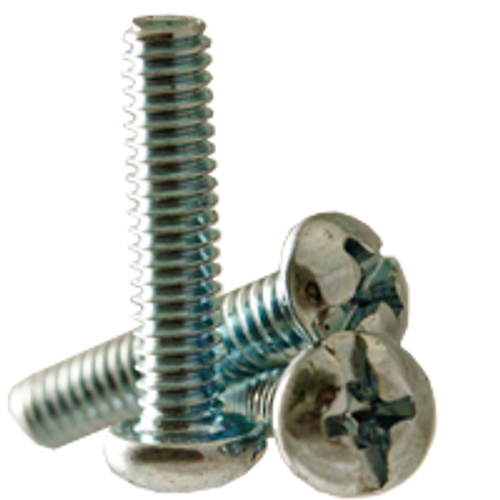 #8-32 x 3/8" (Fully Threaded) Machine Screws Round Head Phillips/Slotted Combo Zinc Cr+3 (100/Pkg.)