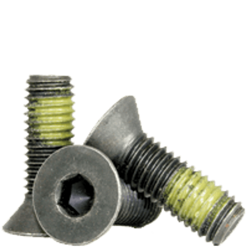 3/8"-16 x 1-1/2" Fully Threaded Flat Socket Caps Coarse Alloy w/ Nylon-Patch Thermal Black Oxide (100/Pkg.)