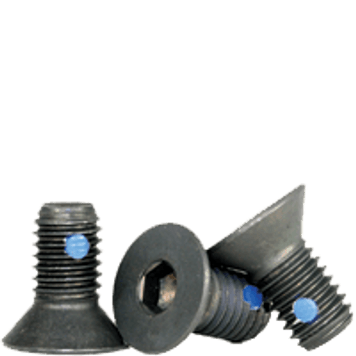 #10-24 x 3/8" Fully Threaded Flat Socket Caps Coarse Alloy w/ Nylon-Pellet Black Oxide (100/Pkg.)