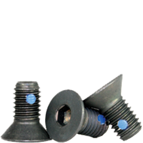 1/4"-20 x 1/2" Fully Threaded Flat Socket Caps Coarse Alloy w/ Nylon-Pellet Black Oxide (100/Pkg.)