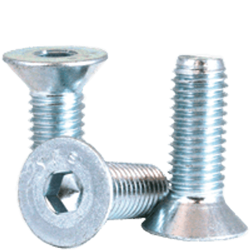 M6-1.00 x 10 mm Fully Threaded Flat Socket Cap 12.9 Coarse Alloy Zinc (100/Pkg.)