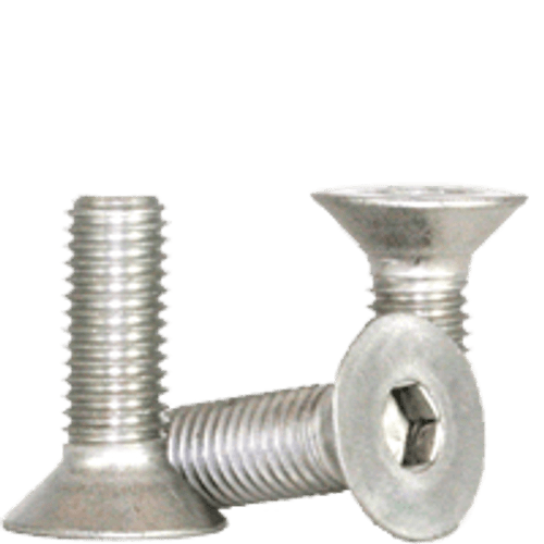 M6-1.00 x 60 mm Partially Threaded Flat Socket Caps Coarse 18-8 Stainless (100/Pkg.)