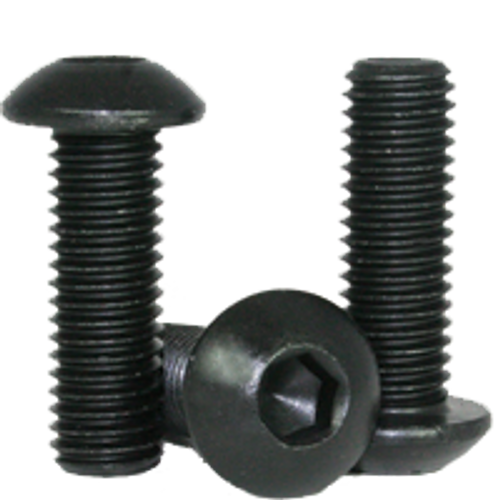 #1-7 x 1/2" Fully Threaded Button Socket Caps Fine Alloy Thermal Black Oxide (100/Pkg.)