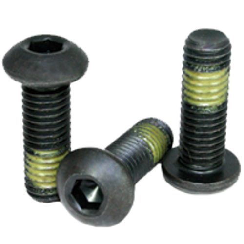 #10-32 x 1/2" Fully Threaded Button Socket Caps Fine Alloy w/ Nylon-Patch Thermal Black Oxide (100/Pkg.)