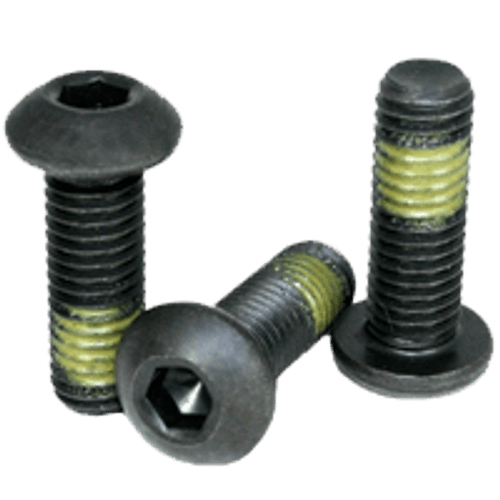 3/8"-16 x 1/2" Fully Threaded Button Socket Caps Coarse Alloy w/ Nylon-Patch Thermal Black Oxide (100/Pkg.)