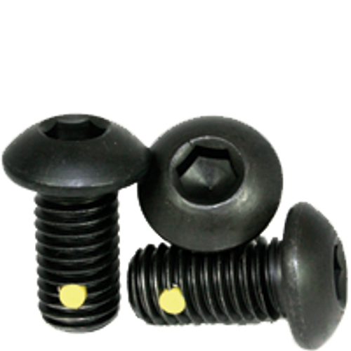 #4-40 x 1/2" Fully Threaded Button Socket Caps Coarse Alloy w/ Nylon-Pellet Thermal Black Oxide (100/Pkg.)