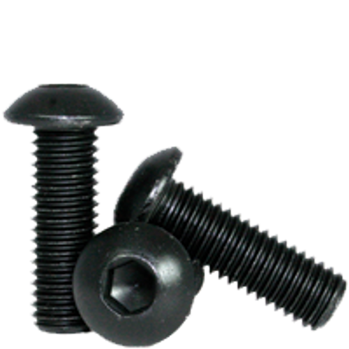 M6-1.00 x 15 mm Fully Threaded Button Socket Caps 12.9 Coarse Alloy ISO 7380 Thermal Black Oxide (100/Pkg.)