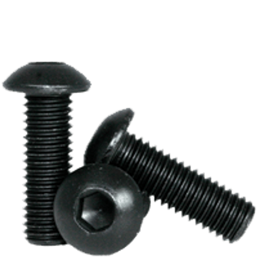 M8-1.25 x 12 mm Fully Threaded Button Socket Caps 12.9 Coarse Alloy ISO 7380 Thermal Black Oxide (100/Pkg.)