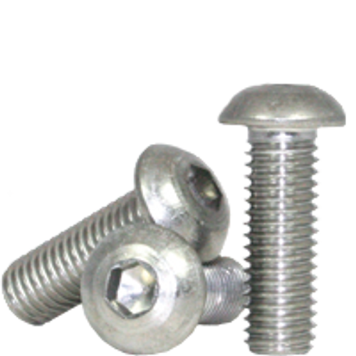 #8-32 x 1/2" Fully Threaded Button Socket Caps Coarse 18-8 Stainless (100/Pkg.)