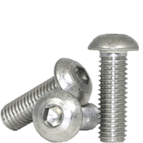 1/4"-20 x 1" Fully Threaded Button Socket Caps Coarse 18-8 Stainless (100/Pkg.)