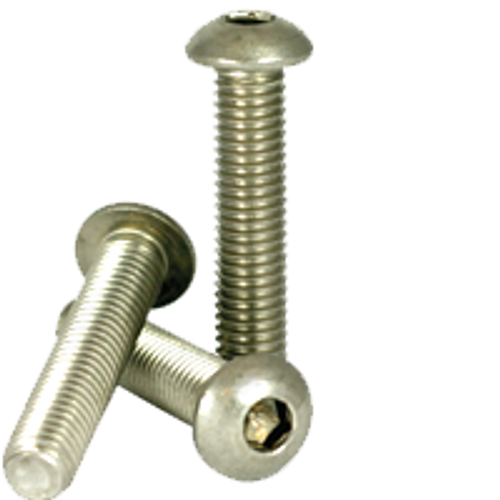 M6-1.00 x 8 mm Fully Threaded Button Socket Caps Coarse 18-8 Stainless (100/Pkg.)