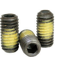 1/4"-28 x 1/2" Socket Set Screws Cup Point Fine Alloy w/ Nylon-Patch Thermal Black Oxide (100/Pkg.)