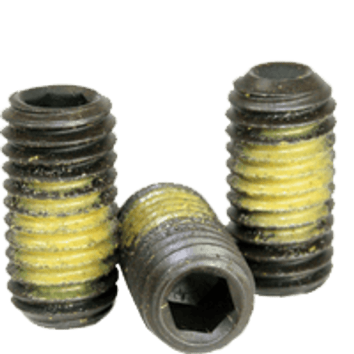 5/16"-18 x 1-1/2" Socket Set Screws Cup Point Coarse Alloy w/ Nylon-Patch Thermal Black Oxide (100/Pkg.)