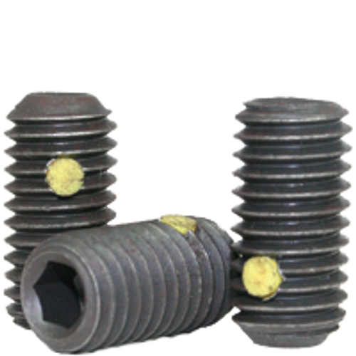 1/4"-28 x 1/2" Socket Set Screws Cup Point Fine Alloy w/ Nylon-Pellet Thermal Black Oxide (100/Pkg.)