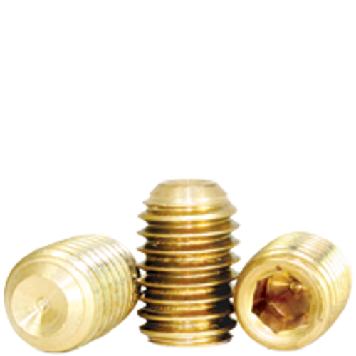 #8-32 x 1/4" Socket Set Screws Cup Point Coarse Brass (100/Pkg.)