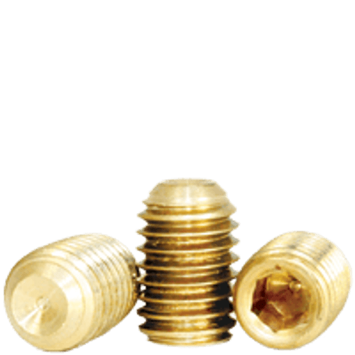 #8-32 x 1/4" Socket Set Screws Cup Point Coarse Brass (100/Pkg.)
