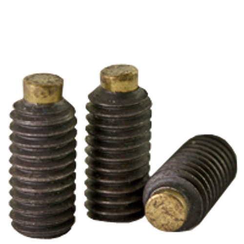 M5-0.80 x 12 mm Brass-Tip Socket Set Screws Cup Point Coarse Alloy (100/Pkg.)