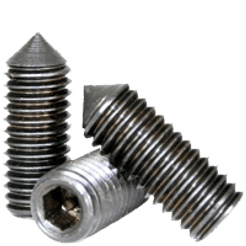 1/4"-28 x 5/8" Non-Standard Socket Set Screws Cone Point Fine Alloy Thermal Black Oxide (100/Pkg.)