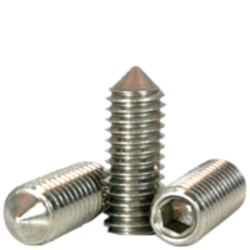 #4-40 x 3/16" Socket Set Screws Cone Point Coarse 18-8 Stainless (100/Pkg.)