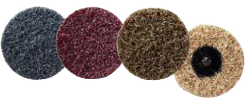 Quick Change Surface Conditioning Discs - 2" Threaded Male Hub - Coarse Grade, Mercer Abrasives 3912BRWNC (50/Pkg.)